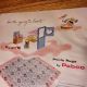 1955 AD PABCO PRINTZ Rug for Nursery Pink Blue BRIGHT COLORS