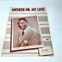 Answer Me, My Love 1952 Sheet Music NAT KING COLE Cover WINKLER, RAUCH, SIGMAN